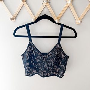 Express Black Lace Crop Top